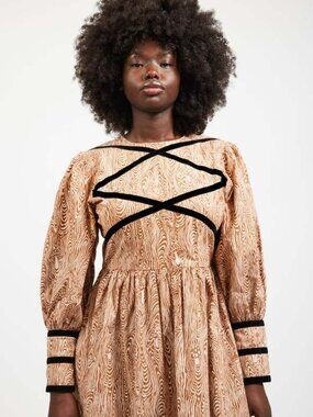 Batsheva Clemmie dress in Woodgrain Fantasy